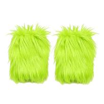 1 Pair Japanese Style Furry Leg Warmers 18/25cm Long Tube Sock Warm Knee Sleeve  Cosplay Use S žalia