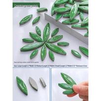 1kg DIY Irregular Willow Leaf Mosaic Tiles - Multicolored Ceramic Petals
