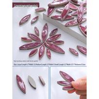 1kg DIY Irregular Willow Leaf Mosaic Tiles - Multicolored Ceramic Petals