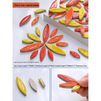 1kg DIY Irregular Willow Leaf Mosaic Tiles - Multicolored Ceramic Petals