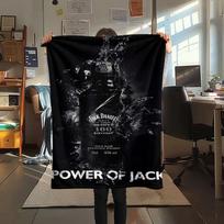 JACK DANIELS whisky printing Flannel Blanket Bedroom Sofa Camping Warm blanket Gifts for family and friends-MJ005 80cm x 120cm gray