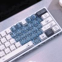 Heart Butterfly Metal Keycap: Original Height, Magnetic Switch, Translucent, Side Engraved for Mechanical Keyboards. gray