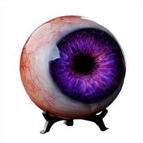 New 6cm Ultra-realistic Monster Eyes with Base Multicolor Realistic Eyeball Resin Ornament 3D Pupil Eye Figurine violetinė