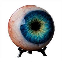 New 6cm Ultra-realistic Monster Eyes with Base Multicolor Realistic Eyeball Resin Ornament 3D Pupil Eye Figurine mėlyna