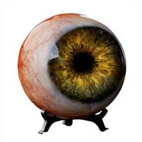 New 6cm Ultra-realistic Monster Eyes with Base Multicolor Realistic Eyeball Resin Ornament 3D Pupil Eye Figurine geltona