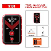 2026 KONNWEI TK100 Car Programable TPMS Sensors OBD Relearn Tool 433MHz315MHz Programing CELL PHONE Tire Pressure Monitor System black