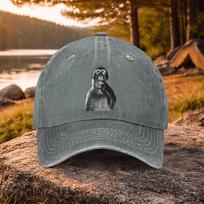 Thinking Monkey Pattern Washed Baseball Cap for Golf Casual Outdoor Unisex Unisexs Hat A2 gray