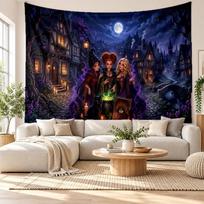 Hocus Pocus Sanderson Sisters Wall Tapestry Home Decor Hanging Cloth Art Background Tapestry for Bedroom 130cmx150cm