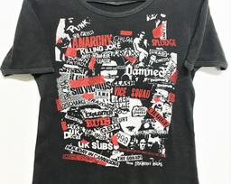 Vintage 70s PUNK BAND Rock Tour Concert Promo t shirt Sex Pistols Damned Clash 100 black