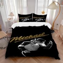 3Pcs Michael Jackson Dance Pose Bedding Sets For All Sizes New 3D Printed Bed Cover Comforter Duvet Cover Pillowcase Bedroom Decoration 135cmx200cm white