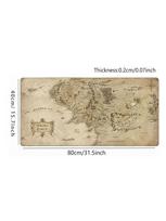 Map MiddleEarth Mouse Pad Large Computer Office Game Table Mat Rubber AntiSlip Stitched Edge Keyboard Mat 90x40 Xxl Desk Pads 800X400X2MM