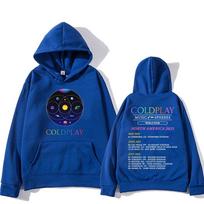 Rainbow-orbit Men Hoodie Front Coldplay Spheres Chest Print, Solar System Back Art Graphic, Thick Fleece Pullover Sweatshirt for Leisure Sport Trips 2XL dramblio kaulas