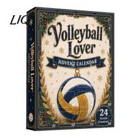 Volleyball Fan Gifts Lover Advent Calendar 2026, 2D Acrylic Sports Themed Ornament Set, 24 Holiday Days Christmas Countdown for Xmas Tree Decor, Sets beige