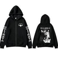 Anime Death Note Misa Zipper Hoodie Men Women Y2k Casual Oversized Zip Up Jacket Coat Unisex 90s Manga Cosplay Zip Up Sweatshirt M juoda
