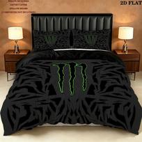 Monster Energy Pattern Bedding Quilt Set  Home Decoration  Gift (1 * duvet cover + 2 * pillowcase  without core) 140x200cm