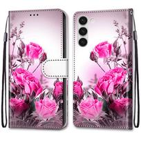 Prabangus dažytos odos dėklas piniginė knygutės stiliaus apsauginis viršelis Samsung Galaxy S25 Ultra S24 S23 S22 S21 S20 Ultra Plus S21FE S21Ultra S22Ultra Samsung Galaxy S25 Plus