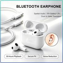 1:1 Third Generation Air 3 Bluetooth 5.4 Semi-in-ear Wireless Earbuds Adaptable Audio TWS Headphones 30 Hours Playback IPX4 Waterproof balta