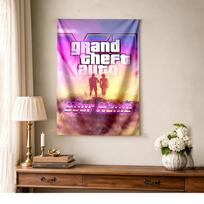 Gta Customize Text Tapestry Boho Wall Hanging Machine Washable Suitable for Living Room Decor Multi-purpose for All Occasions 100cmx150cm