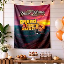 Gta Customize Text Tapestry Boho Wall Hanging Machine Washable Suitable for Living Room Decor Multi-purpose for All Occasions 150cmx200cm