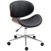 Vintage Design Office Chair Adjustable Height 360 Degree Swivel Poplar Wood Synthetic Coating 53 X 53 X 77 87 Cm
