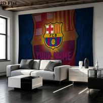 Individualus vardas FC Barcelona spausdinta gobelenas – Sieninė dekoracija miegamiesiems, bendrabučiams ir namams 100cm x 150cm brown