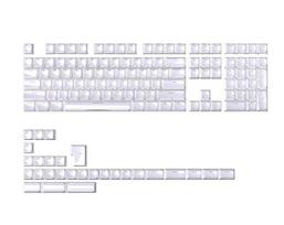 136 Keys Crystal Keycaps Side Print Jelly White OEM Height PBT Double Shot for Mechanical Keyboard AULA F75 Ajazz Game PC