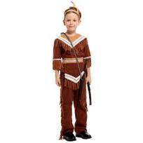 Berniukų indėnų apranga iš aukštos kokybės poliesterio audinio Cosplay renginiams M brown