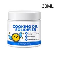 30ml Natural Oil Solidifier Powder, Kitchen Grease Cleaner for Disposal, Deep Fryer Waste Oil Hardener for Home Restaurant A white