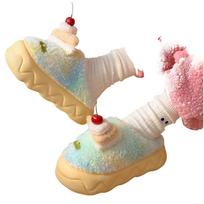 Cute -Lined Warm Slippers, Cozy Indoor House Shoes for Winter 40 geltona