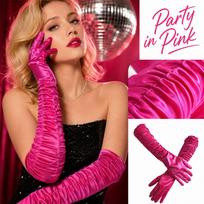 Women's Mid-Length Stretch Full Finger Gloves for Stage Party Costume white