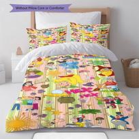 Bibi Blocksberg Bedding Quilt Set Quilt Cover Pillowcase Home Decoration Birthday Gift (1 * duvet cover + 2 * pillowcase, without core) 135x200cm beige