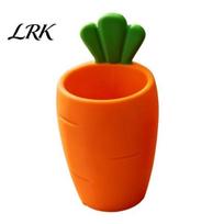 Cute Desk Organizer for Girls 3D Printed Carrot Pen Holder, Desktop Pencils and Makeup Compact Pencil Pot Brushes, Large Capacity Stationery oranžinė
