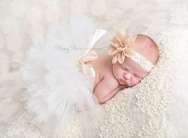 Children's European & American Tutu Skirt - Puffy Baby Photography Costume Style 2 Newborn beige