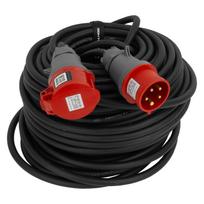 Power Extension Cord 50M 400V Cee 16A 5P Ip44 Rubber Cable H07Rn-F Onpd 5X2.5 With Velcro Facilitating Cable Winding Doktorvolt Dv-6692-Cee-16