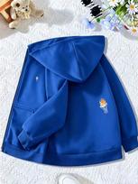 Kids Red Zip Up Hoodie Minimalist Basketball Hoop Graphic Print Long Sleeve Loose Hooded Jacket For Boys Sports Daily Outerwear 160 blue