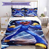 3pcs Huggy Wuggy Bedding Set Duvet Cover Closure Includes 1 Duvet Cover & 2 Pillowcases, Soft and Comfortable for All Seasons. 135cmx200cm white