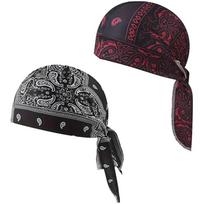 Breathable Sweat Wicking Skull Cap Cooling Helmet Liner Head Wrap Paisley Bandana Hat for Men Women Cycling Running Fashion Cap black
