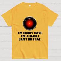 HAL Sorry Dave Quote Cotton Summer Casual Cool Loose T-Shirt XXL geltona