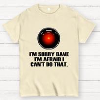 HAL Sorry Dave Quote Cotton Summer Casual Cool Loose T-Shirt 3XL smėlis