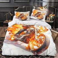 Boys Ghost Rider Figure Bedding Sets, Anime Figure Duvet Cover Bed Comforter Set Bedding Set  Adult Teens Gift Birthday Gift 100x135cm orange