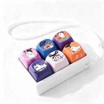 Creative Design Halloween Keycap Keychain Cute Shape Keyboard Shape Fidget  Daily Use style4 white