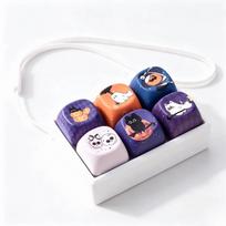 Creative Design Halloween Keycap Keychain Cute Shape Keyboard Shape Fidget  Daily Use style5 blue
