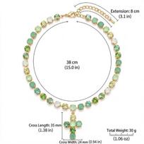 Colorful Cross Zircon Necklace Three Layered Choker Necklace For Women Girls Fashion Rainbow Pendant Necklace Jewelry Accessory A3 beige