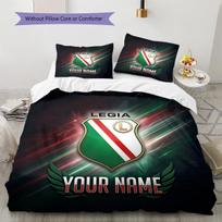 Custom Name Legia Warsaw Pattern Bedding Quilt Set  Home Decoration  Gift (1 * duvet cover + 2 * pillowcase  without core) 155x200cm
