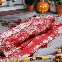 Halloween Bloody Cloth Fake Corpse Horror Prop Haunted House Escape Room Decoration 3pc set: bloody cloth, dummy, pump white