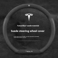 Automobilio zomšos vėdinamas neslystantis apsauginis vairo dangtelis „Tesla Roadster“ Modelio 3 Modelio Y Modelio S Modelio X Priedai