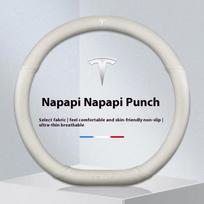 Automobilio zomšos vėdinamas neslystantis apsauginis vairo dangtelis „Tesla Roadster“ Modelio 3 Modelio Y Modelio S Modelio X Priedai