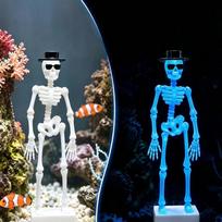 3D Spausdintas Šokantis Skeletas Akvariumo Aeratorius Judantis Deguonies Skeletas Akvariumų Entuziastams mėlyna/balta