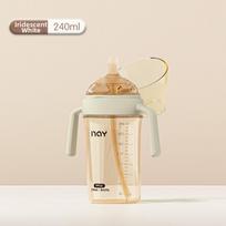 Three Level Flip Cover Automatic Milk Bottle PPSU Straw Cup Bottle  For Baby Feeding Transparent 240ml