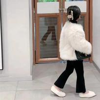 Girls Thickened Faux Fox Fur Coat Kids Autumn Winter Fashion Warm Outerwear 140cm smėlis